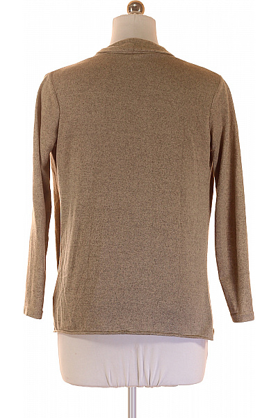 Dámský polyesterový kardigan béžový volný lehký elegantní bez zapínání Velikost M | Unimoda | obrázek 3