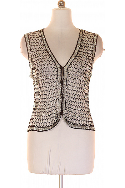 Dámská krátká černá korálková síťovaná vesta elegantní Vel. XS | Unimoda | obrázek 2