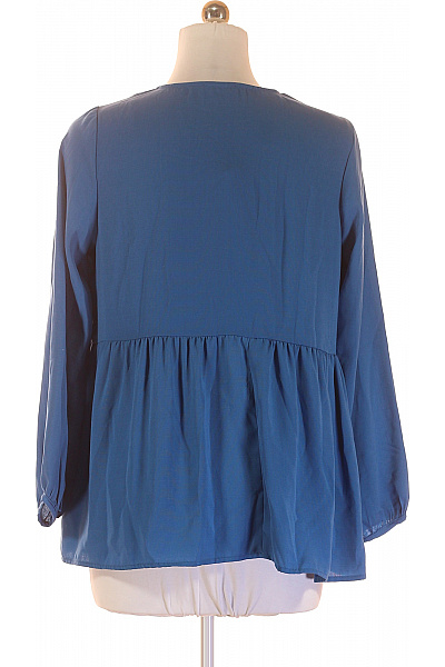 GATE Dámská modrá tunika košile dlouhý rukáv volná ležérní s knoflíčky Vel. 38 | GATE | obrázek 3