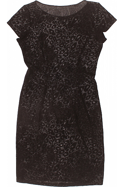 Černé pouzdrové šaty se zvířecím vzorem krátké elegantní upnuté Vel. S | Unimoda | obrázek 2