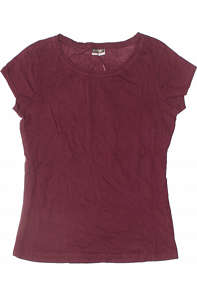 BELOVED Dámské tričko vínové basic s krátkým rukávem a kulatým výstřihem Velikost M | BELOVED | obrázek 2