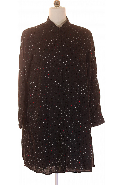 Janina Černé viskózové šaty tunikové s dlouhým rukávem a potiskem srdíček Vel. EU 42 | Janina | obrázek 2