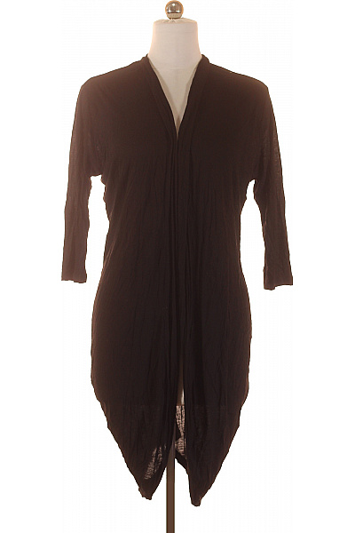 F&F Dámský viskózový kardigan černý lehký volný asymetrický prodloužený bez zapínání Vel. 42 | F&F | obrázek 2