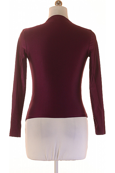 shein Dámské vínové tričko s dlouhým rukávem a řasením Vel. M | shein | obrázek 2