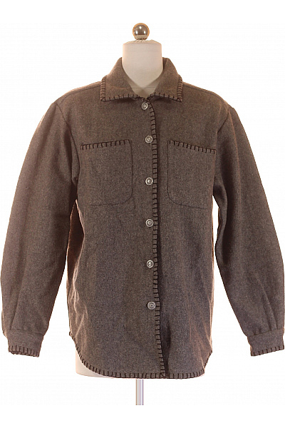 Krátký Dámský Kabát Vlněný Šedý Vel. S