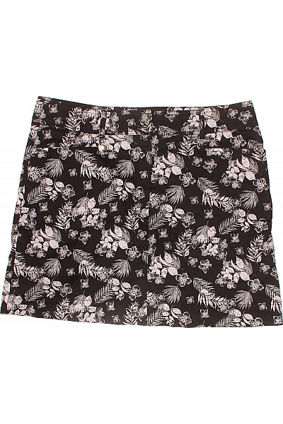 LINDEX Dámská áčková sukně s květinovým potiskem černobílá bavlna Velikost 44 | LINDEX | obrázek 2