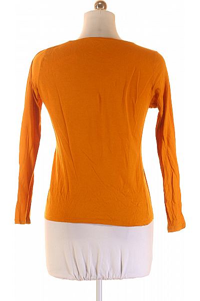 Dámské oranžové tričko dlouhý rukáv basic kulatý výstřih Velikost M | Unimoda | obrázek 3