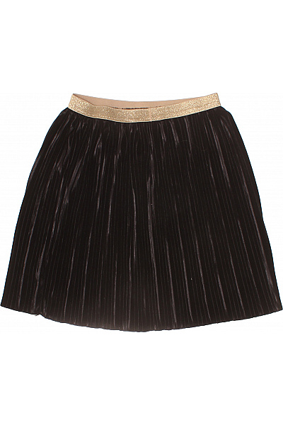 Dívčí černá plisovaná sukně s lurexovým pasem Velikost 158 | Unimoda | obrázek 3