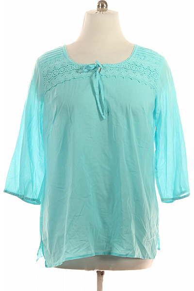 BONPRIX Dámská tyrkysová tuniková halenka s krajkou a mašlí Vel. 48 | BONPRIX | obrázek 2