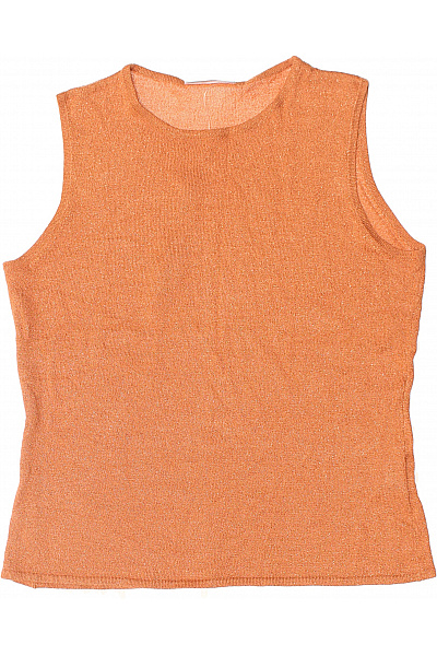 Oranžová lesklá pletená krátká vesta bez rukávů Vel. M/L | Unimoda | obrázek 2