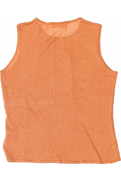 Oranžová lesklá pletená krátká vesta bez rukávů Vel. M/L | Unimoda | obrázek 3