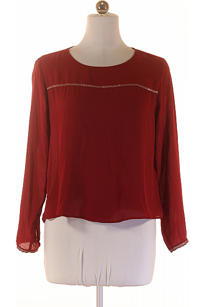 Janina Dámská Bordó Halenka S Dlouhým Rukávem A Kamínky Elegantní Velikost L