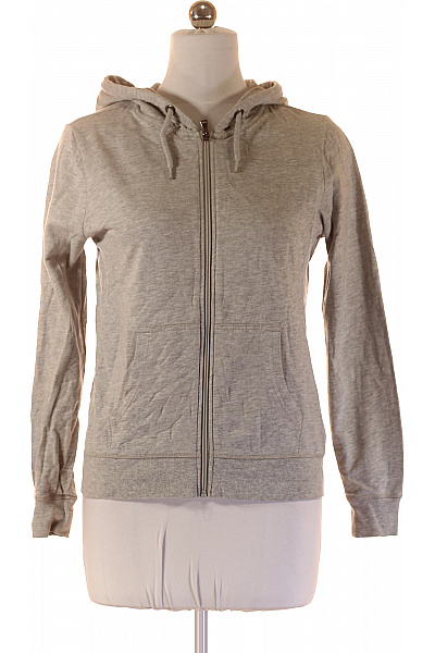 F&F Dámská šedá mikina s kapucí a zipem jednobarevná sportovní Velikost 40 | F&F | obrázek 2