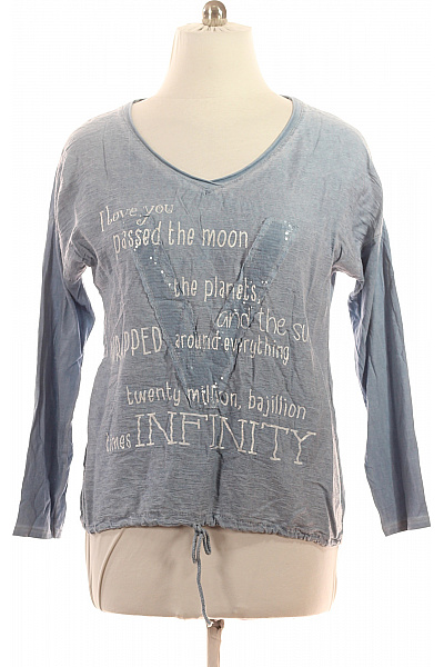 NEW COLLECTION Dámské modré tričko s dlouhým rukávem a nápisem oversize Vel. XL | NEW COLLECTION | obrázek 2