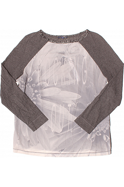 CHARLES VÖGELE Dámská šedá halenka s dlouhým rukávem a květinovým potiskem s kamínky Vel. M | CHARLES VÖGELE | obrázek 2