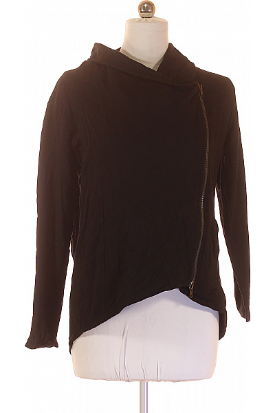 RAINBOW Dámská bavlněná mikina černá asymetrická na zip s kapucí Velikost 40/42 | RAINBOW | obrázek 2