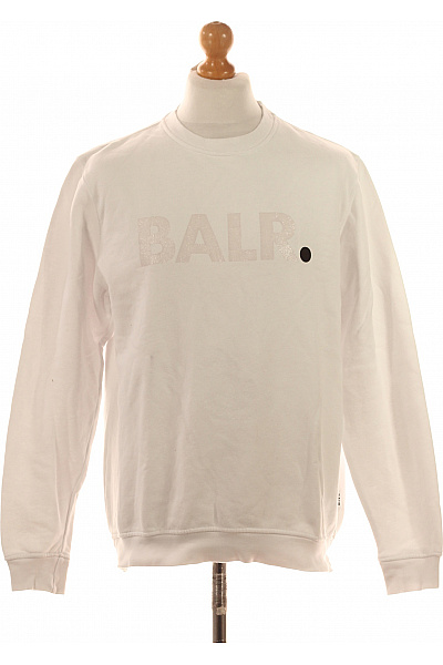 BALR. Pánská Mikina Bez Zapínání Bílá Second Hand Vel. M
