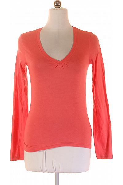 KENVELO Dámské tričko dlouhý rukáv korálové basic V-výstřih přiléhavé Velikost l | KENVELO | obrázek 2