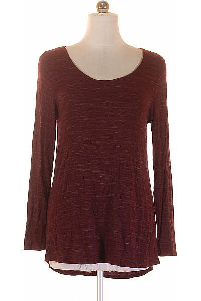 Canda Dámské tričko dlouhý rukáv bordó melír basic Vel. M | Canda | obrázek 2