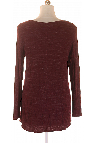 Canda Dámské tričko dlouhý rukáv bordó melír basic Vel. M | Canda | obrázek 3