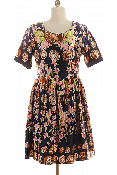  Šaty s Květinovým Potiskem Modré | Unimoda | obrázek 2