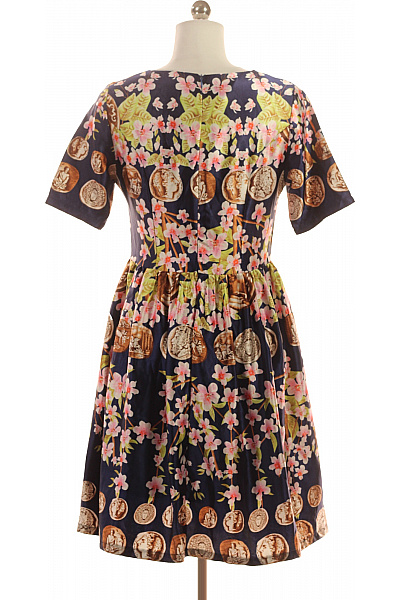  Šaty s Květinovým Potiskem Modré | Unimoda | obrázek 3