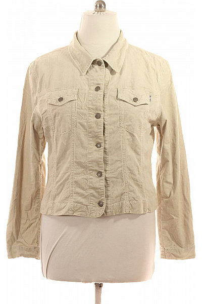 H.I.S Dámská bavlněná manšestrová přechodová bunda béžová krátká Vel. xl | H.I.S | obrázek 2