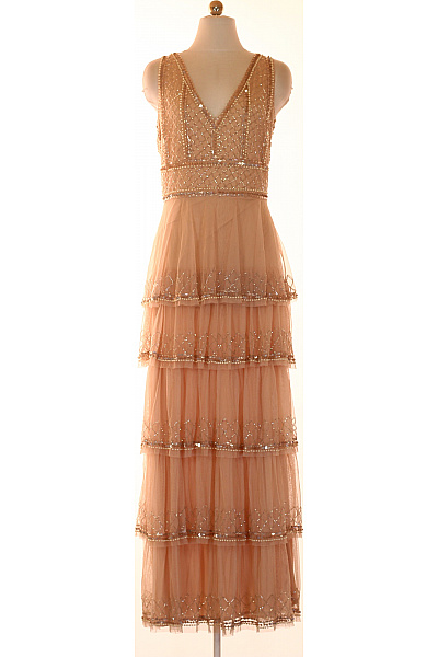 LACE &BEADS Dlouhé společenské šaty bez rukávů třpytivé vrstvené Vel. 18 | LACE &BEADS | obrázek 2