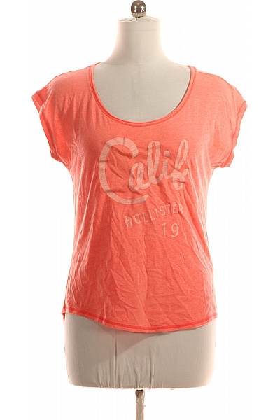 Dámské Tričko S Potiskem Oranžové Hollister Vel. M
