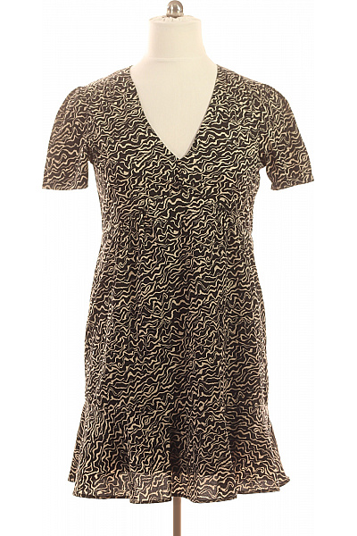 Noisy May Dámské šaty Krátký Rukáv černé S Potiskem Volnočasové Velikost XL