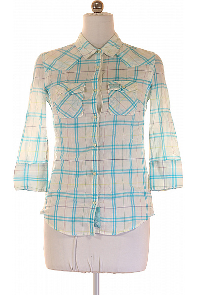 SUPERDRY Dámská bavlněná kostkovaná košile modro bílá ležérní Velikost m | SUPERDRY | obrázek 2