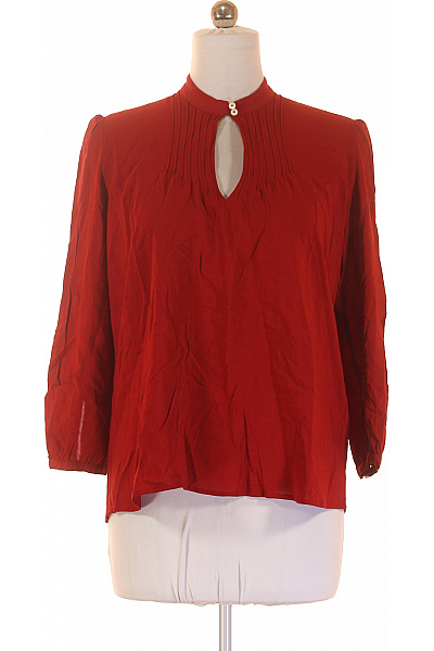 DRYKORN Viskózová červená halenka elegantní se stojáčkem plisovaná volná Velikost 40 | DRYKORN | obrázek 2