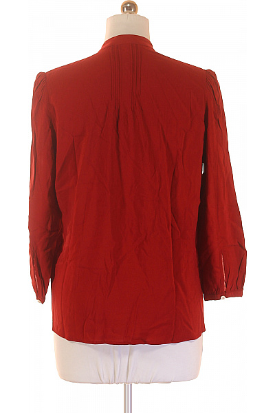 DRYKORN Viskózová červená halenka elegantní se stojáčkem plisovaná volná Velikost 40 | DRYKORN | obrázek 3