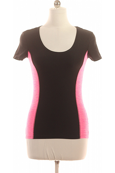 Dámské černé sportovní tričko s růžovými boky krátký rukáv Velikost XS | Unimoda | obrázek 2