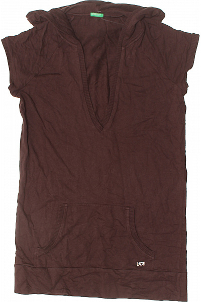 BENETTON Dámské hnědé tričko s kapucí a krátkým rukávem s kapsou Vel. M | BENETTON | obrázek 2