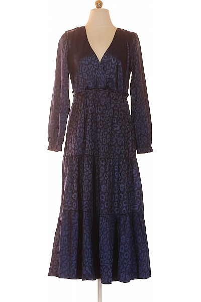 TANTRA Dámské šaty S Dlouhým Rukávem Zvířecí Vzor Modré Velikost L