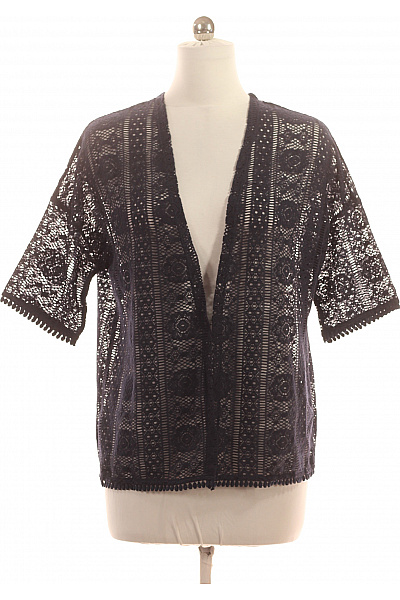 YESSICA Dámský tmavě modrý ažurový krajkový kardigan krátký volný Vel. M | YESSICA | obrázek 2