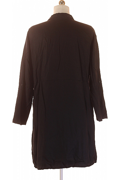 BONPRIX Černé lyocellové tunikové šaty s dlouhým rukávem a kapsami Velikost 44 | BONPRIX | obrázek 3