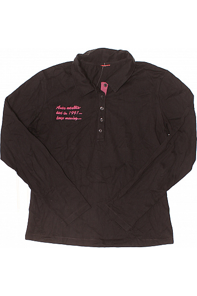 Dámské černé polo tričko s dlouhým rukávem a výšivkou Vel. M | Unimoda | obrázek 2