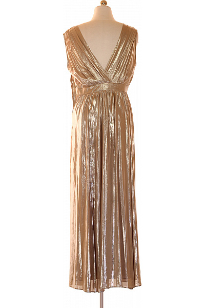 Dámské šaty bez rukávů zlaté třpytivé dlouhé společenské Velikost L | Unimoda | obrázek 2