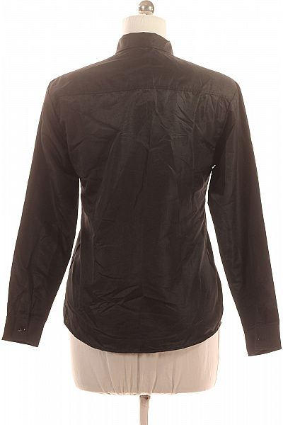 Dámská černá košile s dlouhým rukávem elegantní lesklá Velikost XL | Unimoda | obrázek 3