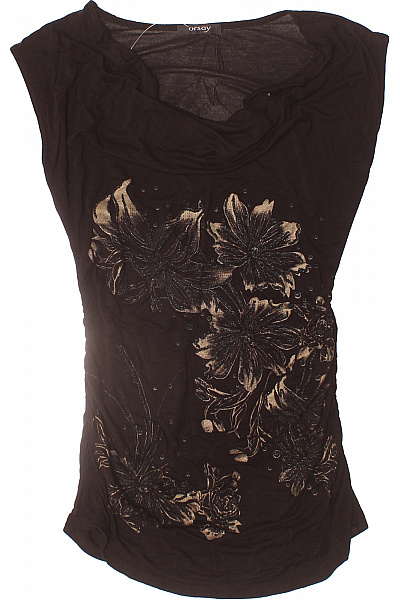 Orsay Dámské černé tričko bez rukávů s květinovým potiskem a třpytkami Vel. XS | Orsay | obrázek 2