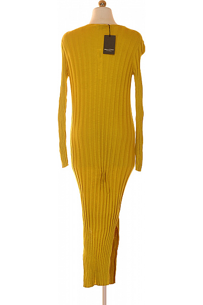 Marc O´Polo Dámské žluté pletené šaty s dlouhým rukávem a rozparkem Velikost 38 | Marc O´Polo | obrázek 3