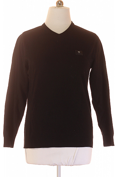 VERSACE Pánský Bavlněný černý Pulovr Basic S Výstřihem Do V Vel. L