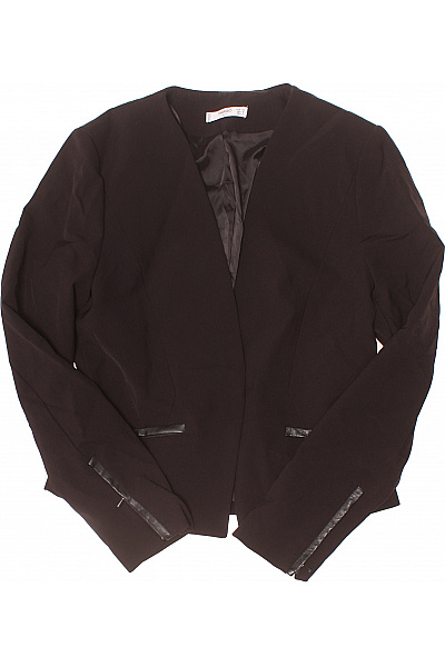 MANGO Černý Polyamidový Blejzr Bez Límce Elegantní Moderní Bez Zapínání Velikost 40 | MANGO | obrázek 2