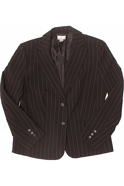 Dámské černé polyesterové sako pruhované elegantní vypasované business Velikost 42 | Unimoda | obrázek 2