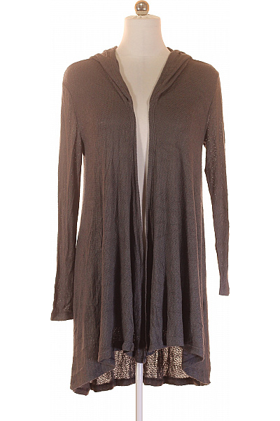Abercrombie&Fitch Dámský Viskózový Kardigan Dlouhý Volný S Kapucí Tmavě Hnědý Vel. ONESIZE