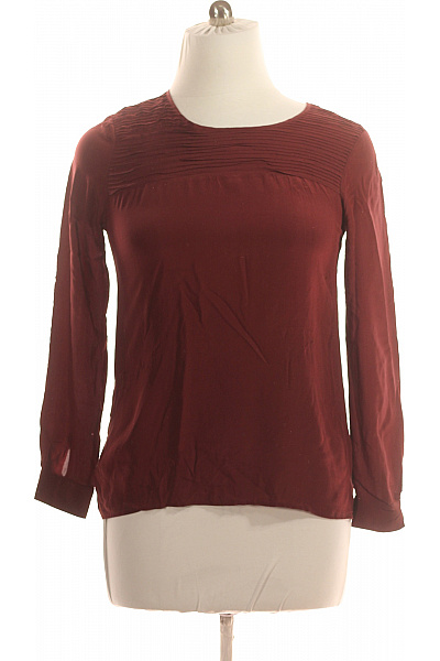 Společenská  Halenka Hedvábná Vínová Massimo Dutti Vel. XL | massimo dutti | obrázek 2