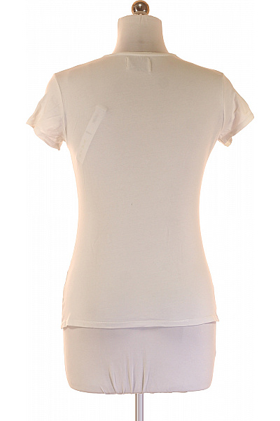 ZARA Dámské Tričko s Potiskem Bílé Second hand Vel. L | ZARA | obrázek 2