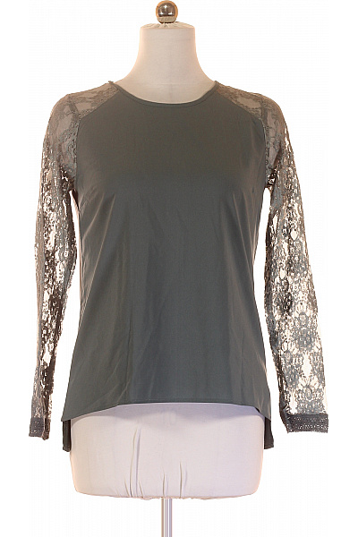 OBJECT Dámská polyesterová halenka šedá elegantní krajková dlouhý rukáv společenská Vel. 38 | OBJECT | obrázek 2